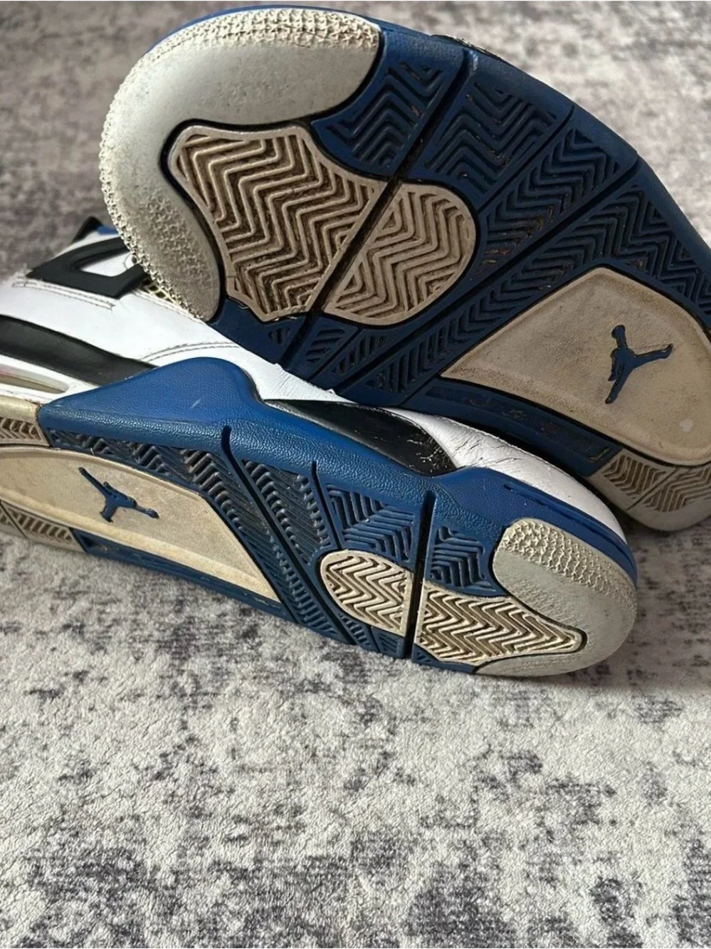 Jordan White and Blue Retro Basketball Sneakers